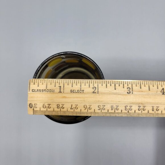 2 Polka Dot Juice Glasses Amber Yellow Brown Black Dots Retro Barware Libbys - Picture 8 of 8